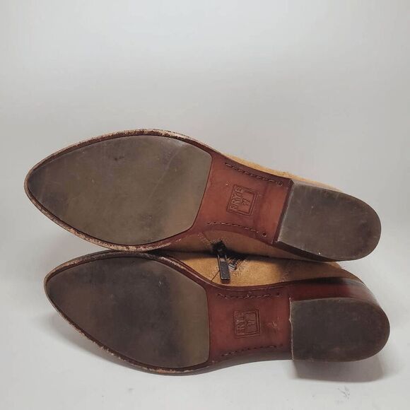 Frye Women's Ray Brown Suede Ankle Triple Buckle Booties 8M - Picture 10 of 12